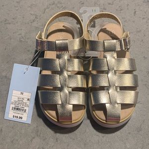 Girls’ gold sandals